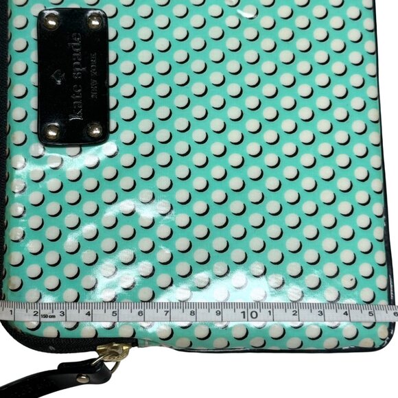 Kate Spade Tablet Case Mint Green White Polka Dots Black Trim - Picture 4 of 9